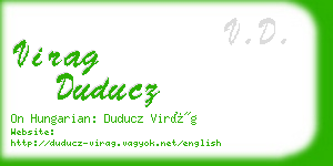 virag duducz business card